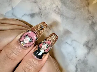 ネイル 痛ネイル🩶推し活 🤍店長sagawaのネイルデザイン