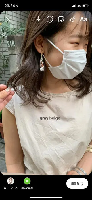 セミロング カラー ヘアアレンジ 🫧透明感カラー/ ボブ/小笠原🪽のヘアスタイル