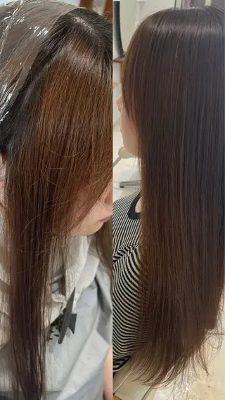 セミロング 野村 奈里亜のヘアスタイル