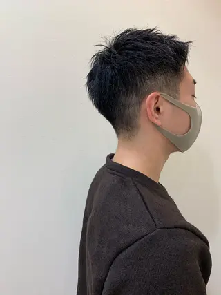 ショート メンズ R-5 shonandai所属・🍋透け感カラー🍃 オリーブ🍐Kahoのヘアスタイル