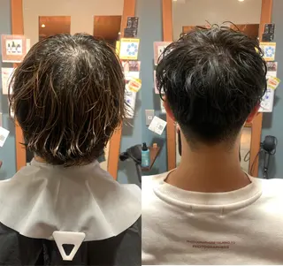 ショート カラー メンズ 傷ませない縮毛矯正／ 吉岡 美江のヘアスタイル