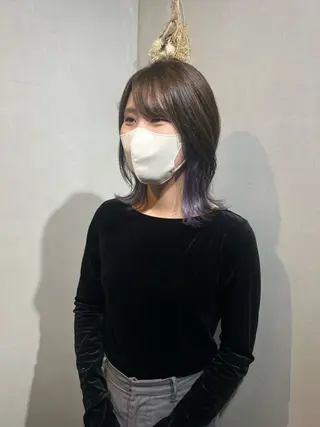 ミディアム Aya/四条烏丸/ インナーカラーのヘアスタイル