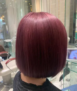 ミディアム カラー ボブ/ハイトーン髪質 改善/越谷✨クラモチのヘアスタイル