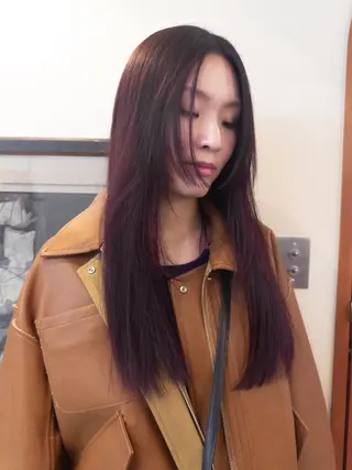 ロング カラー 菊地 柚乃のヘアスタイル