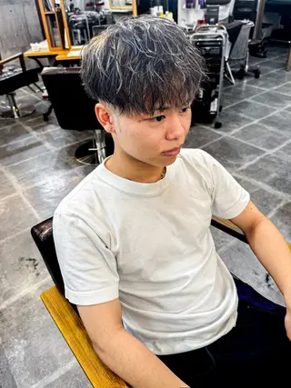 ショート カラー パーマ メンズ amule hair ✂️山本　丈則✂️のヘアスタイル