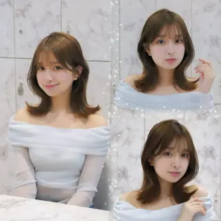 ミディアム 新宿/美髪矯正/ 透明感カラー/たくのヘアスタイル