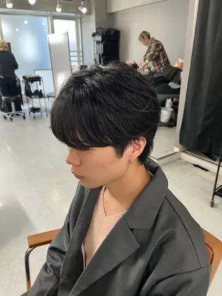 ショート パーマ メンズ メンズカット メンズパーマヤマザキのヘアスタイル