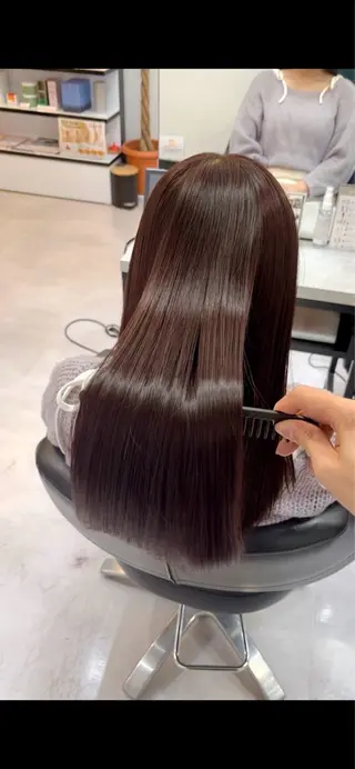 ミディアム 髪質改善縮毛矯正 指名No.1👑のヘアスタイル