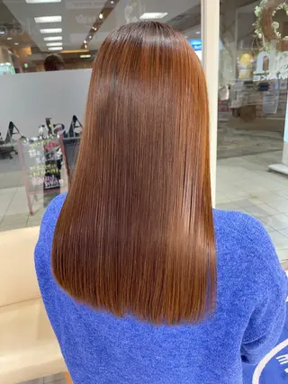 セミロング パーマ 髪質改善/縮毛矯正 /ブリーチ矯正/岡部のヘアスタイル