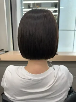 ショート 切りっぱなしボブ/ 小顔ボブNANAのヘアスタイル