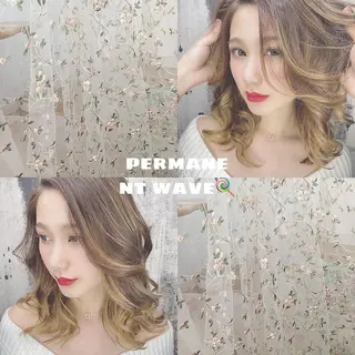 セミロング カラー パーマ ヘアアレンジ ami by Absolute所属・🐠店長 二田直人🐠のヘアスタイル