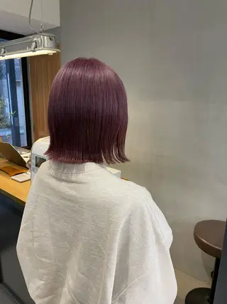 ショート 暖色カラー🍊 ボブ🌿顔周りcutのヘアスタイル