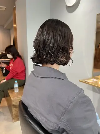 ミディアム カラー パーマ akane/ボブ /オリーブ/ブラウンのヘアスタイル