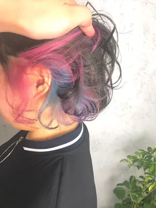 ミディアム カラー パーマ 韓国ヘア✨グレージュ カラーasamiのヘアスタイル