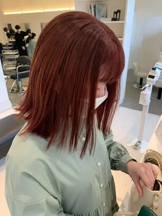 ミディアム カラー ParveMix 佐々木梨紗🤍のヘアスタイル