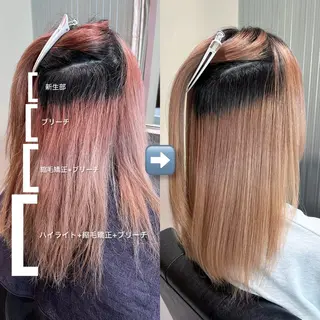 ミディアム パーマ KIZU 髪質改善 オカルト怪談のヘアスタイル