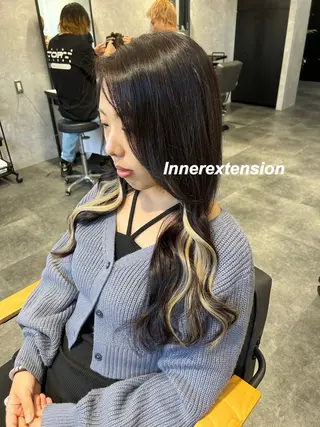 ロング プルエクステ/インナ ーカラー🦊はるなのヘアスタイル