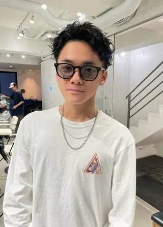 ショート メンズ スパイラルパーマ 🌐hina⭐️のヘアスタイル