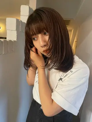 ミディアム カラー ケアパーマ/ブリーチ daisukeのヘアスタイル