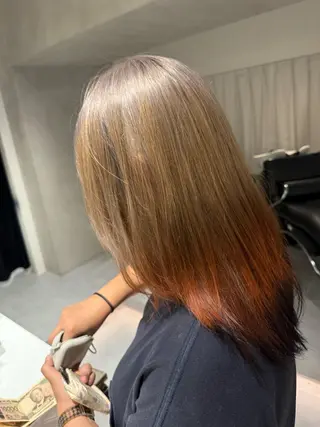 セミロング カラー ヘアアレンジ 垢抜け韓国風ヘア カラーMIKUのヘアスタイル