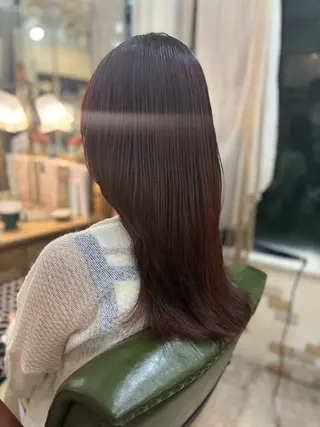 セミロング 髪質改善／艶髪カラー /クロスパーマ✨山口のヘアスタイル
