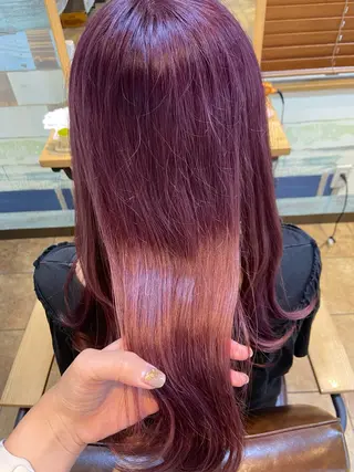 セミロング カラー オーブヘアースペース新宿店所属・🎀透明感カラー yui🎀のヘアスタイル
