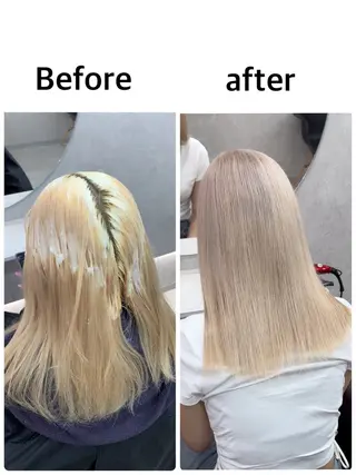 セミロング カラー ハイトーン・ブリーチ ムラ修正 八須 錬のヘアスタイル