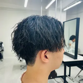 ミディアム パーマ メンズ メンズカット特化✂︎ SHINGO 本厚木のヘアスタイル