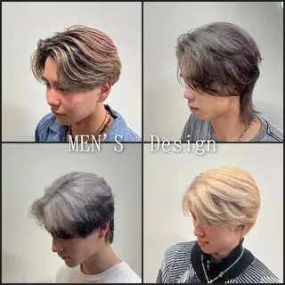 ミディアム カラー メンズ 🦄カイ/メンズ ハイトーン/メイクのヘアスタイル