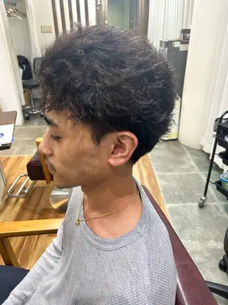 ショート パーマ メンズ CECIL hair なんば店所属・メンズパーマ 艶髪☆店長☆有馬のヘアスタイル