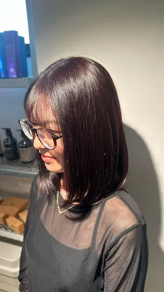 セミロング カラー 🩷ブリーチなし韓国 へア🩷HARUKAのヘアスタイル