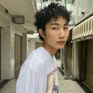 ショート パーマ メンズ スパイキーショート/ メンズヘア/hugeのヘアスタイル