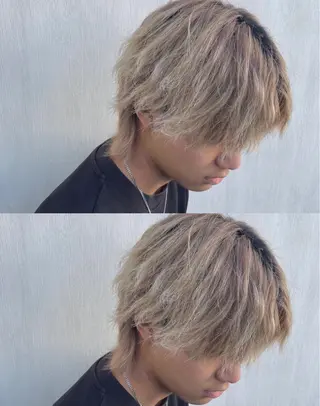 ミディアム メンズ 大宮｜メンズカット ダブルカラー｜パーマのヘアスタイル