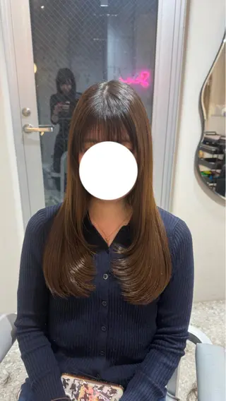ロング 新宿/韓国風レイヤー /艶カラーRionaのヘアスタイル