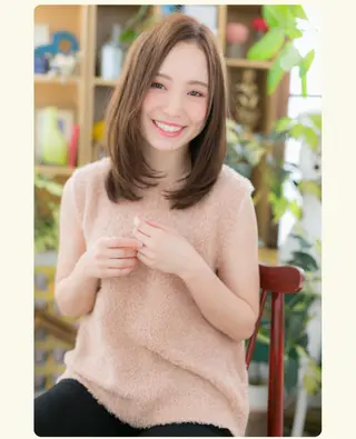 セミロング cover　hair　bliss上尾店所属・中舘 安津子のヘアスタイル