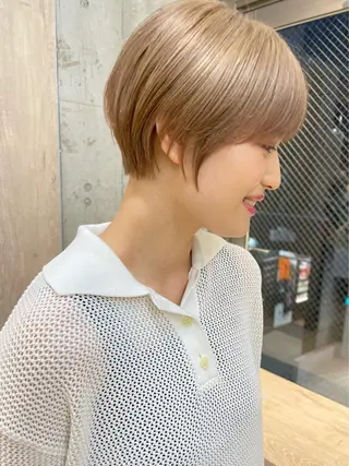 ショート cinq   PROJECT所属・ミルクティーベージュ /ボブ/あげは🎀のヘアスタイル