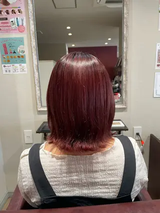 ミディアム カラー なつき/ 艶カラー/縮毛矯正のヘアスタイル