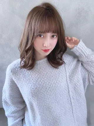 ミディアム カラー 髪質改善くすみカラー 🍀/石川大輔のヘアスタイル