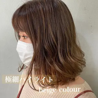 セミロング カラー 舟橋 りんかのヘアスタイル
