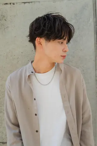 ミディアム カラー パーマ メンズ ✨ダメージを感じない 美髪ヘア✨ 野口春貴のヘアスタイル