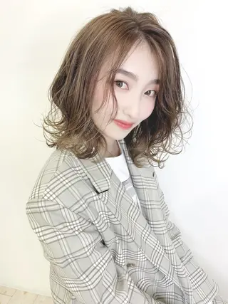 ミディアム カラー パーマ ヘアアレンジ メンズ 🤍❄️水田 美雪❄️🤍のマツエク・マツパデザイン