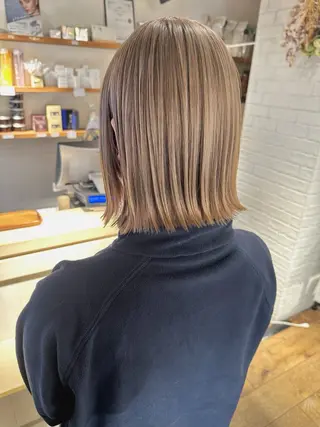 ミディアム カラー 透明感カラー/ボブ /佐藤伶のヘアスタイル