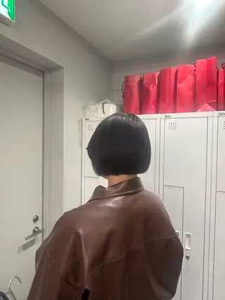 ショート aoi/暖色カラー/ プツッとボブ🎀のヘアスタイル