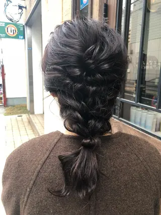 ミディアム ヘアアレンジ 國次 夕貴のヘアスタイル