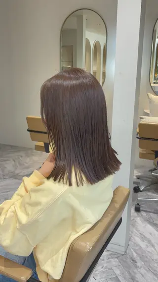 ミディアム カラー オリーブ/縮毛♡ Natsuno🩰のヘアスタイル