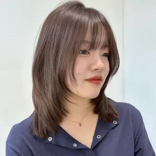 ミディアム 似合わせ前髪／ 小顔カット🎀そうのヘアスタイル