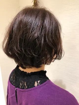 ミディアム パーマ 大人女性のショート ・ボブ✂︎沼尻典祥のヘアスタイル