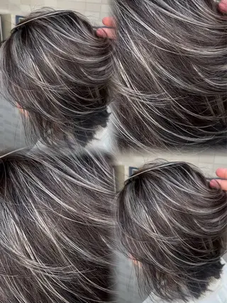 ミディアム カラー ONYX 表参道所属・表参道/ハイライト 髪質改善ストレートのヘアスタイル