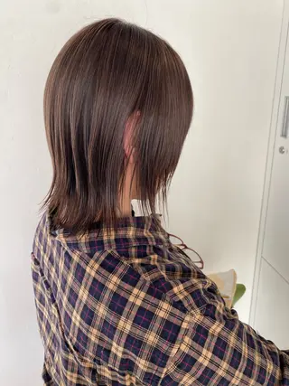 ミディアム カラー ショート/ハイライト /白髪ぼかし🌿松本のヘアスタイル