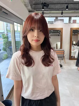 セミロング カラー 🌟小顔カット🌟 レイヤーカットボブのヘアスタイル